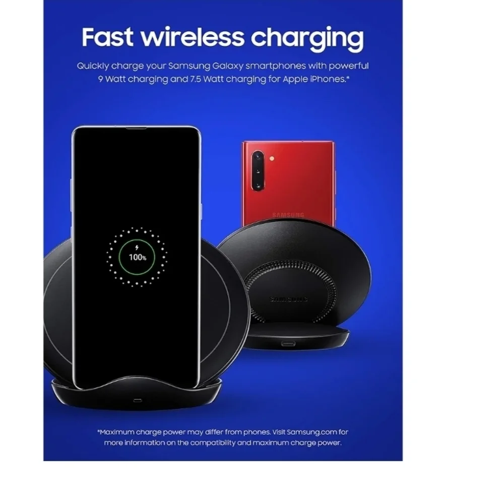 Samsung Black Wireless Charging Stand with Fan Cooling